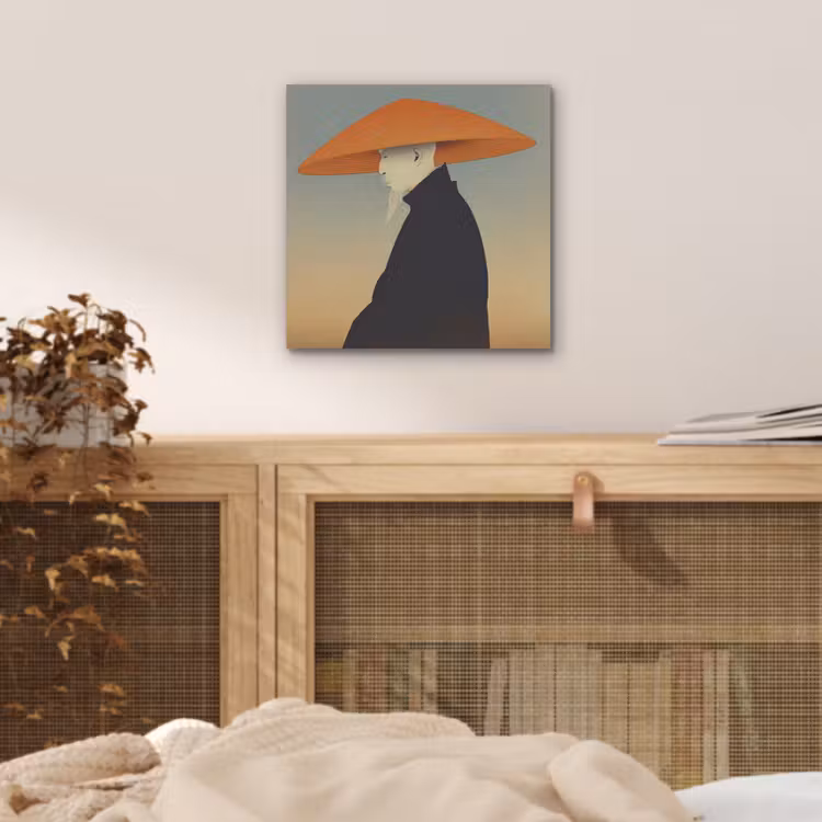 Minimalistisch - Silhouet - Oranje aluminium wit klein -sfeer3