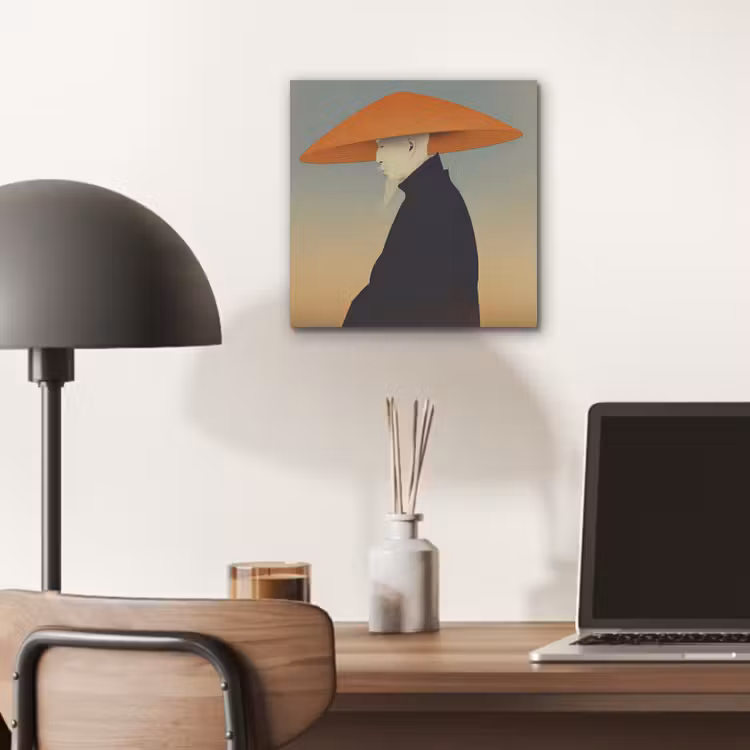 Minimalistisch - Silhouet - Oranje aluminium wit klein -sfeer5