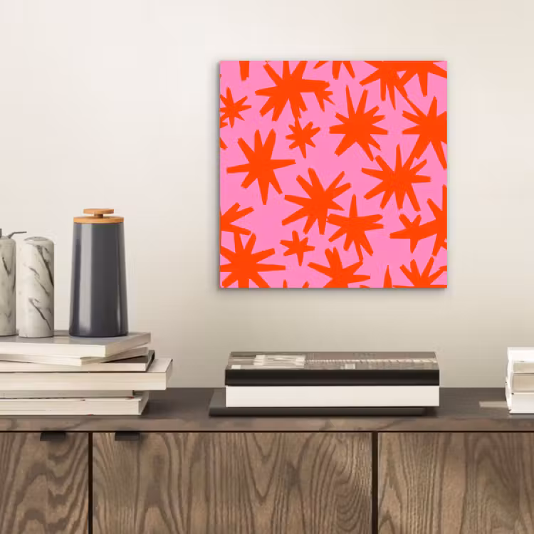 Modern - Sterren - Roze aluminium wit klein 46 -sfeer1