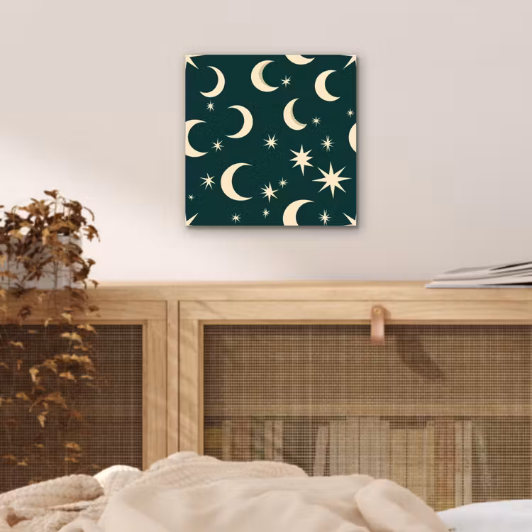 Manen - Sterren - Groen aluminium wit klein 46 -sfeer3