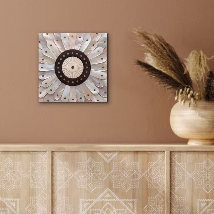 Parelmoer - Patroon - Decoratie - Ambacht - Wit aluminium wit klein -sfeer4