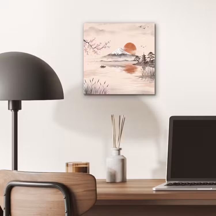 Bergtop - Meer - Bloesem aluminium wit klein -sfeer5
