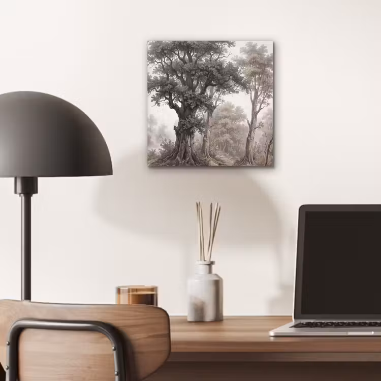 Natuur - Bos - Eik aluminium wit klein -sfeer5