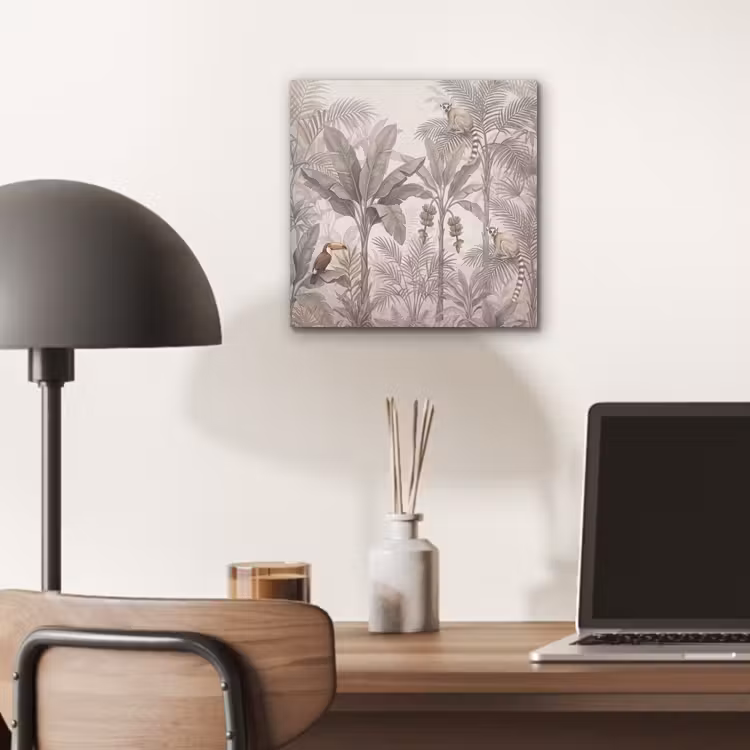 Natuur - Jungle - Ringstaartmaki - Bruin aluminium wit klein -sfeer5