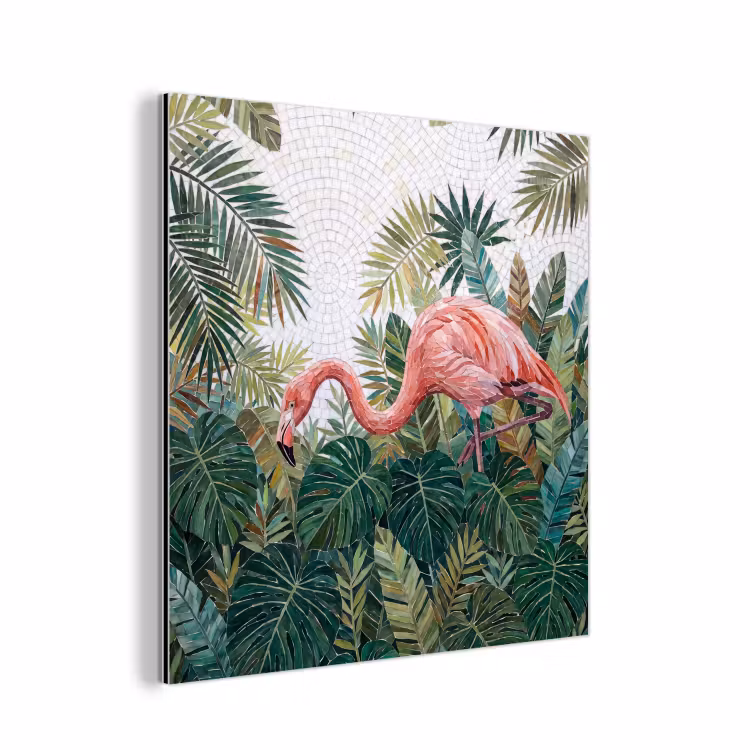 Natuur - Bladeren - Abstract - Groen - Vogel aluminium wit klein -3d