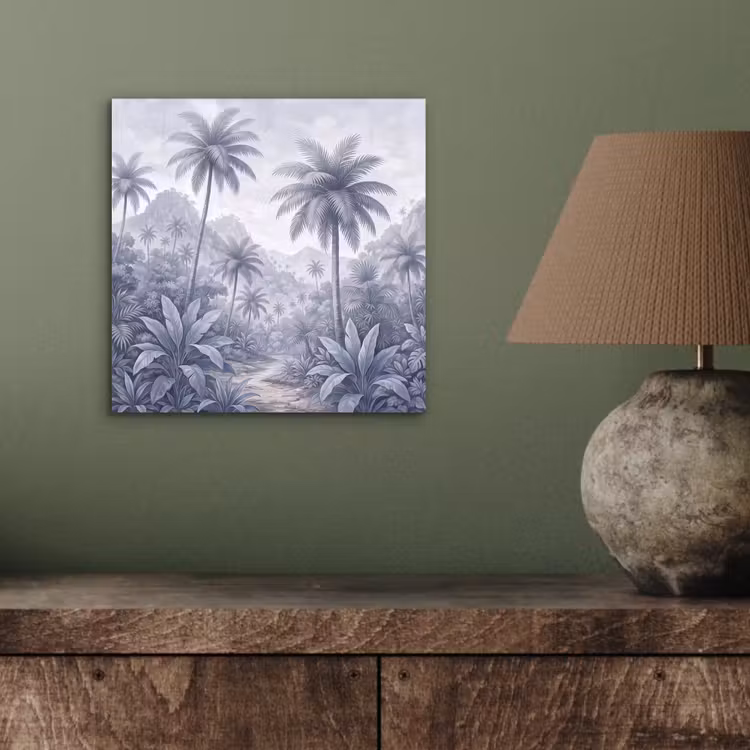 Natuur - Boom - Tropisch - Landschap - Blauw aluminium wit klein -sfeer2