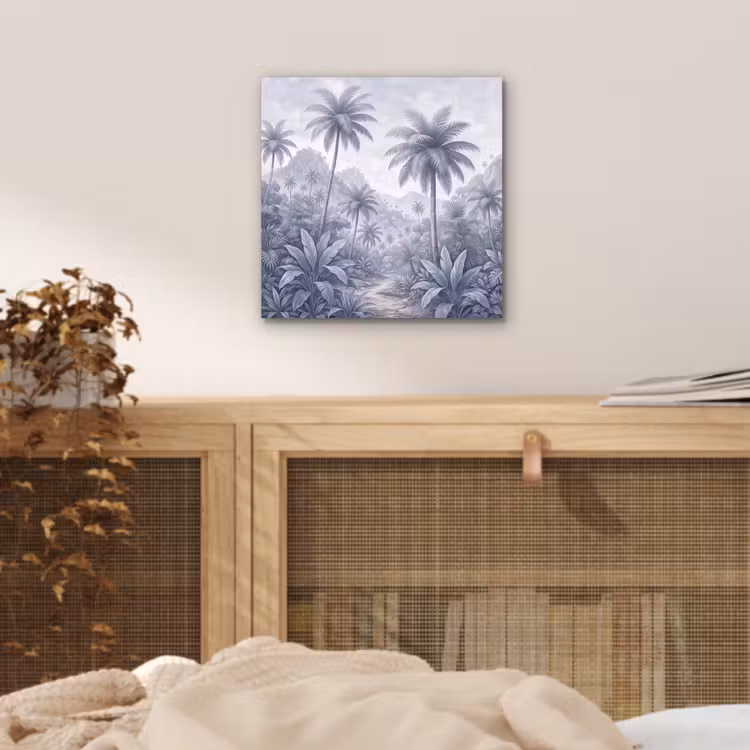 Natuur - Boom - Tropisch - Landschap - Blauw aluminium wit klein -sfeer3