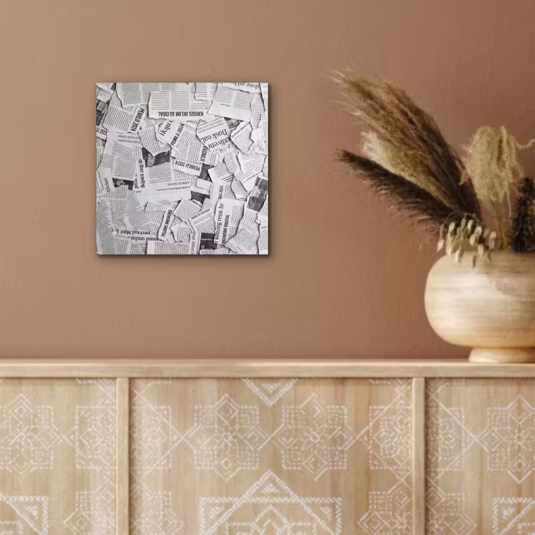Krant - Versnipperd - Textuur - Zwart-wit - Abstract aluminium wit klein -sfeer4
