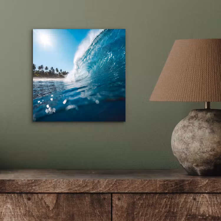 Oceaan - Golf - Strand - Natuur - Blauw aluminium wit klein -sfeer2