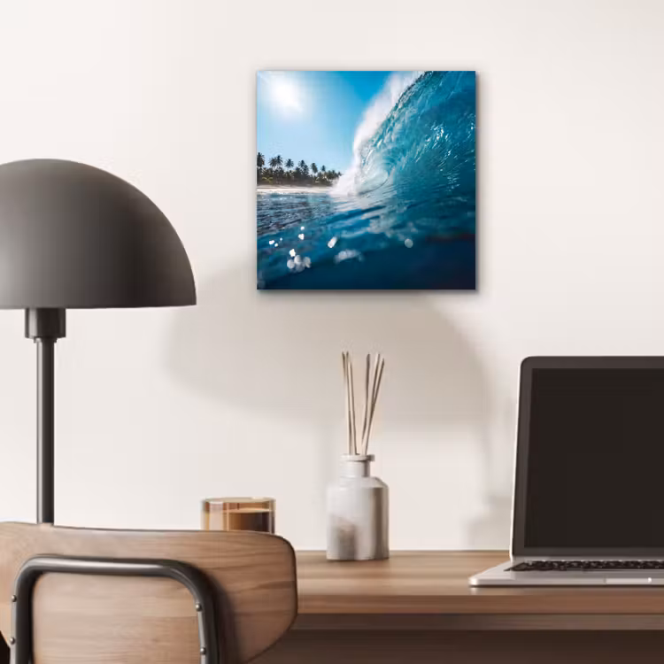 Oceaan - Golf - Strand - Natuur - Blauw aluminium wit klein -sfeer5
