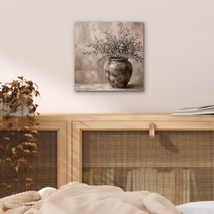 Olijfplant - Aardenpot - Abstract - Beige aluminium wit klein -sfeer3