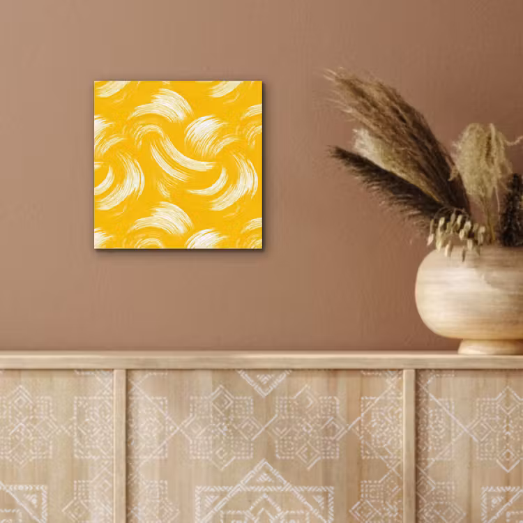Verfstreken - Abstract - Dynamisch - Geel aluminium wit klein 46 -sfeer4