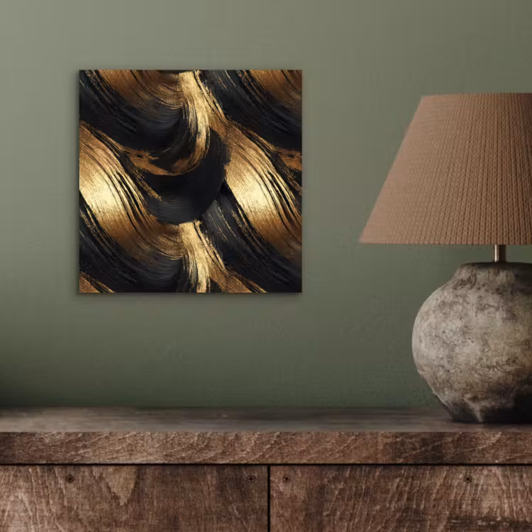 Verfstreken - Abstract - Goud - Zwart aluminium wit klein 46 -sfeer2