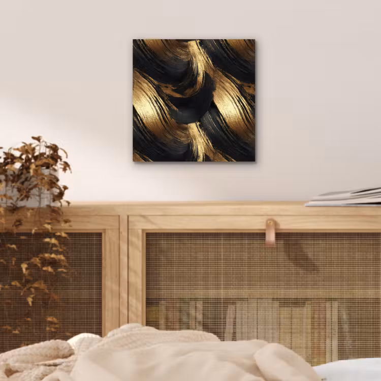 Verfstreken - Abstract - Goud - Zwart aluminium wit klein 46 -sfeer3