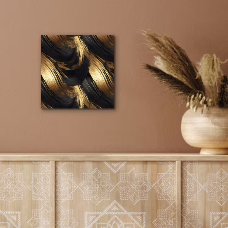 Verfstreken - Abstract - Goud - Zwart aluminium wit klein 46 -sfeer4