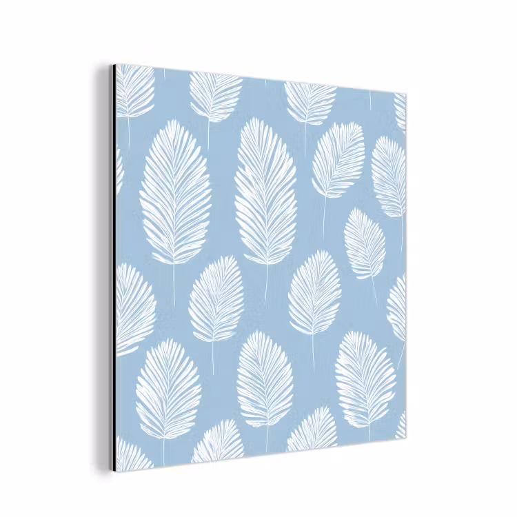 Palmbladeren - Naadloos - Patroon - Pastelblauw aluminium wit klein 46 -3d