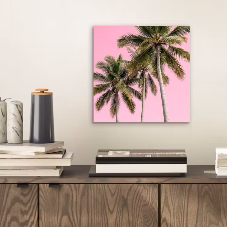 Palmboom - Tropisch - Pink aluminium wit klein -sfeer1