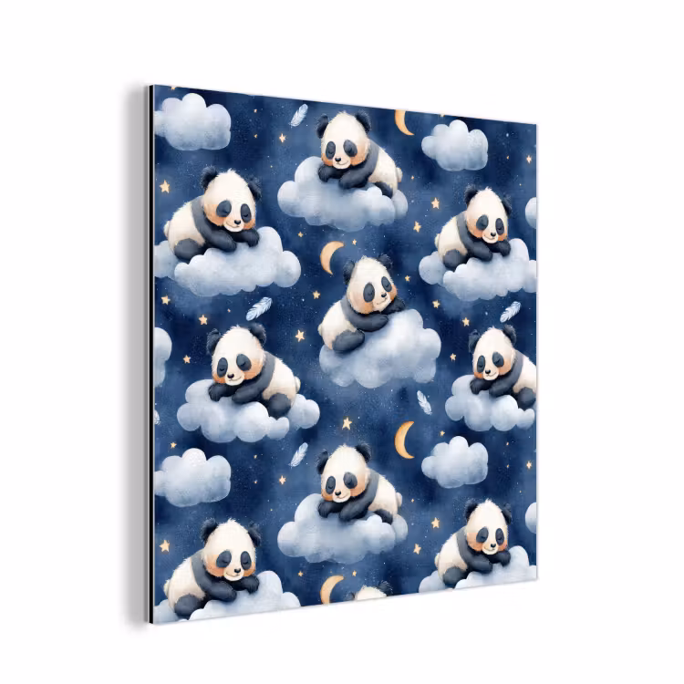 Panda's - Slapen - Blauw aluminium wit klein 46 -3d