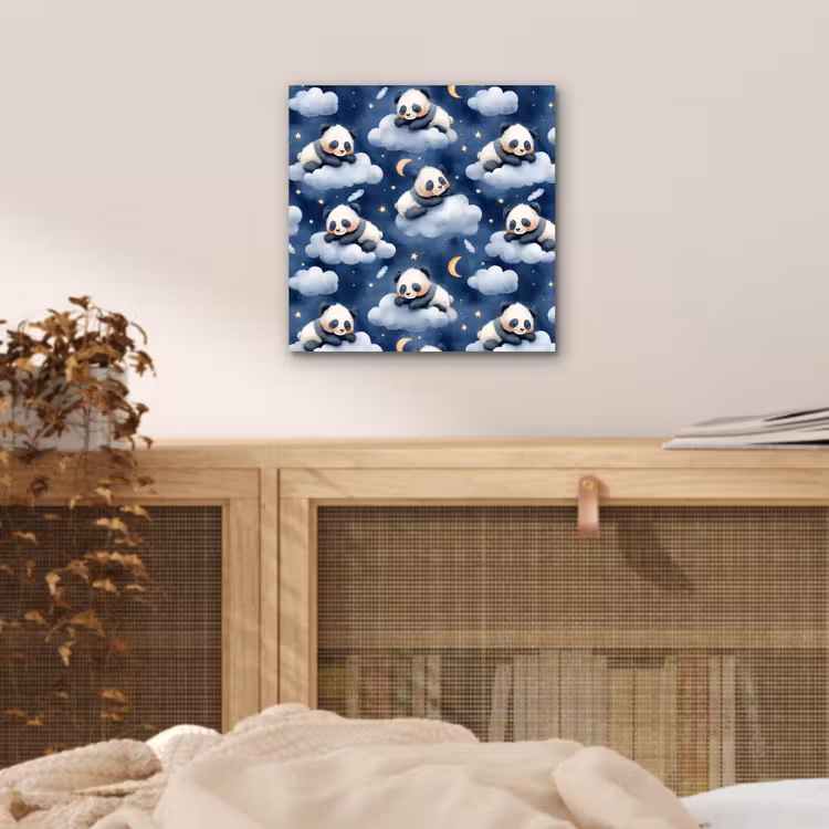 Panda's - Slapen - Blauw aluminium wit klein 46 -sfeer3