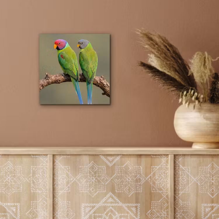 Papagaai - Tak - Natuur - Kleurrijk aluminium wit klein -sfeer4