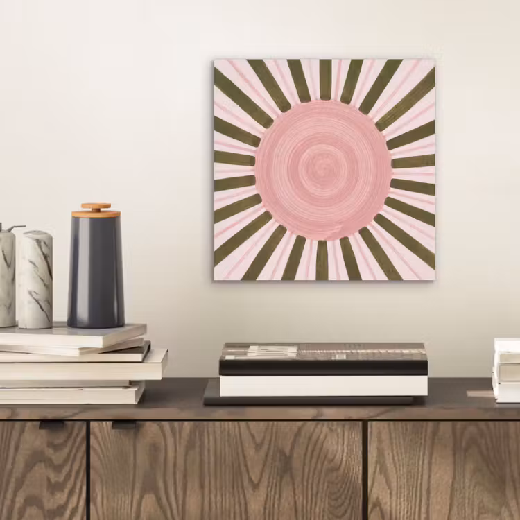 Patroon - Cirkel - Stralen - Abstract - Roze aluminium wit klein -sfeer1