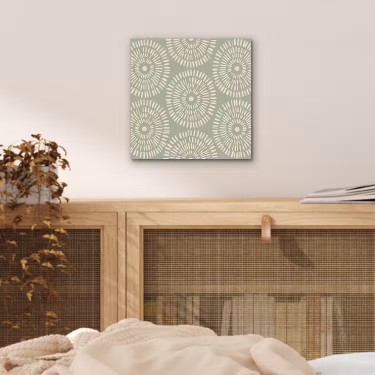 Patroon - Cirkels - Abstract - Modern - Groen aluminium wit klein -sfeer3