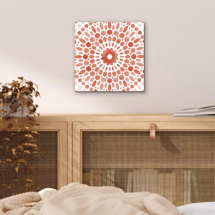 Patroon - Cirkels - Abstract - Modern - Rood aluminium wit klein -sfeer3