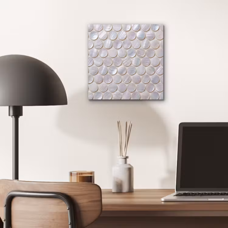 Patroon - Cirkels - Abstract - Modern - Wit aluminium wit klein -sfeer5