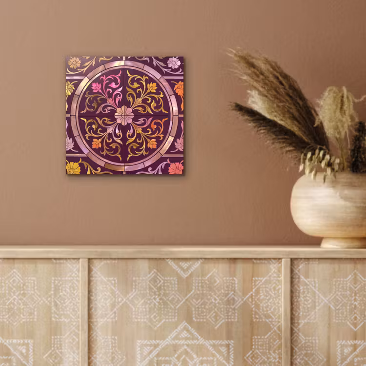 Patroon - Floraal - Oosters - Paars - Goud aluminium wit klein -sfeer4
