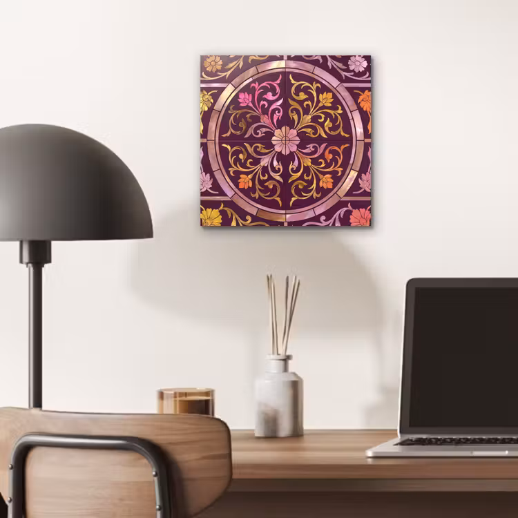 Patroon - Floraal - Oosters - Paars - Goud aluminium wit klein -sfeer5
