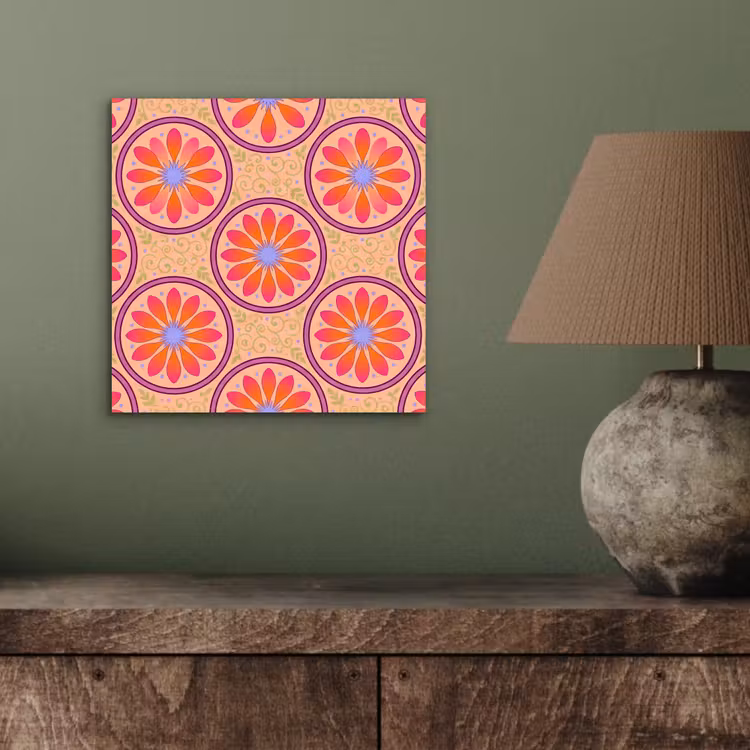 Patroon - Bloemen - Decoratief - Kleurrijk - Modern aluminium wit klein -sfeer2