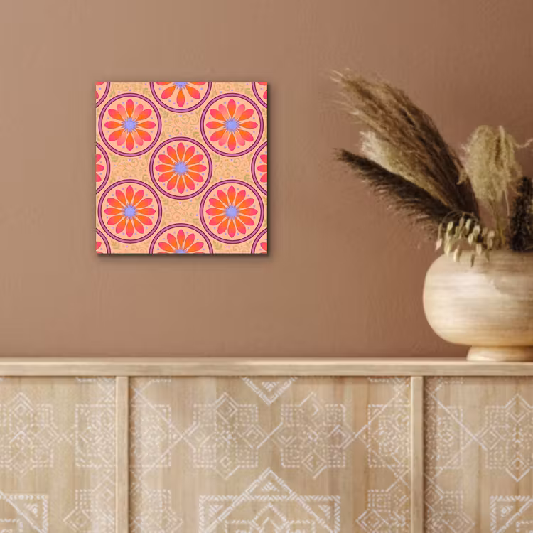 Patroon - Bloemen - Decoratief - Kleurrijk - Modern aluminium wit klein -sfeer4