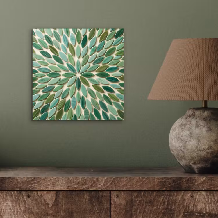 Patroon - Blad - Groen - Abstract aluminium wit klein -sfeer2