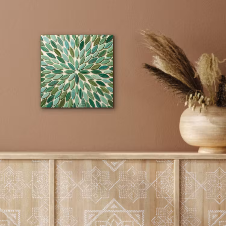 Patroon - Blad - Groen - Abstract aluminium wit klein -sfeer4