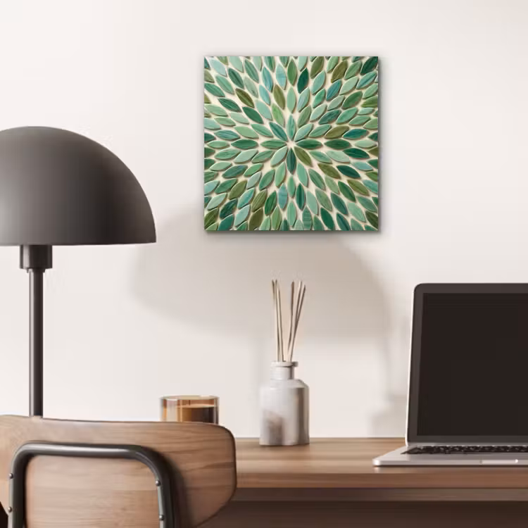 Patroon - Blad - Groen - Abstract aluminium wit klein -sfeer5