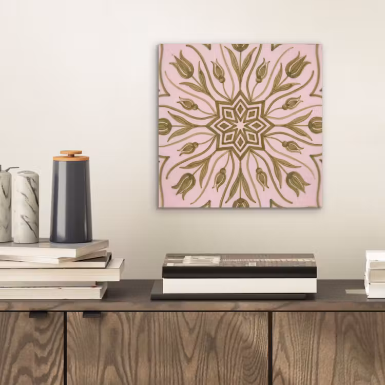 Patroon - Mandala - Decoratie - Abstract - Groen aluminium wit klein -sfeer1