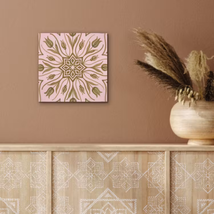 Patroon - Mandala - Decoratie - Abstract - Groen aluminium wit klein -sfeer4