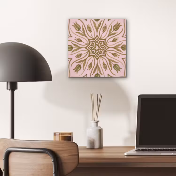 Patroon - Mandala - Decoratie - Abstract - Groen aluminium wit klein -sfeer5