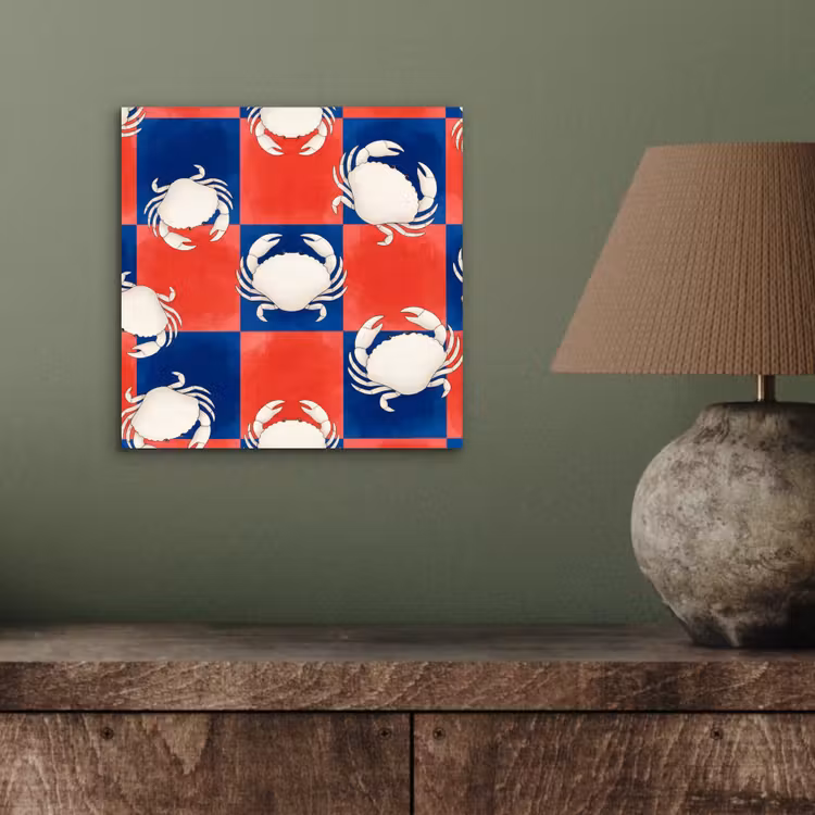 Patroon - Zeeleven - Rood - Blauw - Abstract aluminium wit klein -sfeer2