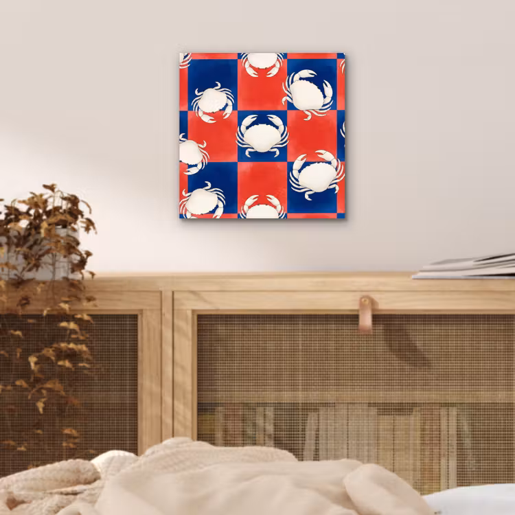 Patroon - Zeeleven - Rood - Blauw - Abstract aluminium wit klein -sfeer3