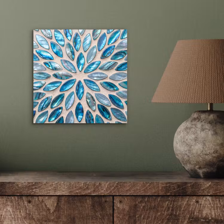 Patroon - Glans - Abstract - Blauw - Decoratie aluminium wit klein -sfeer2