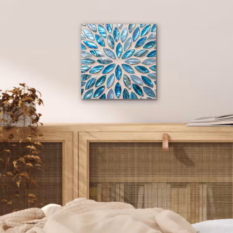 Patroon - Glans - Abstract - Blauw - Decoratie aluminium wit klein -sfeer3
