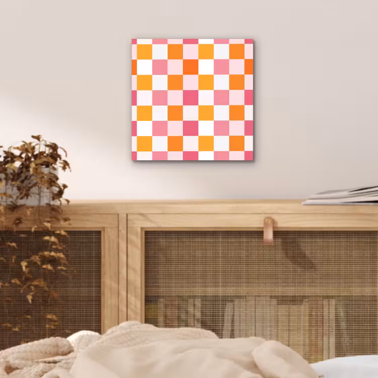 Patroon - Vierkant - Roze aluminium wit klein 46 -sfeer3