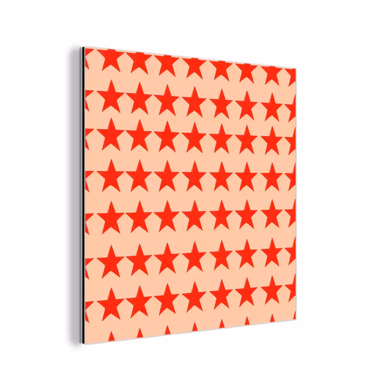 Patroon - Sterren - Rood aluminium wit klein 46 -3d