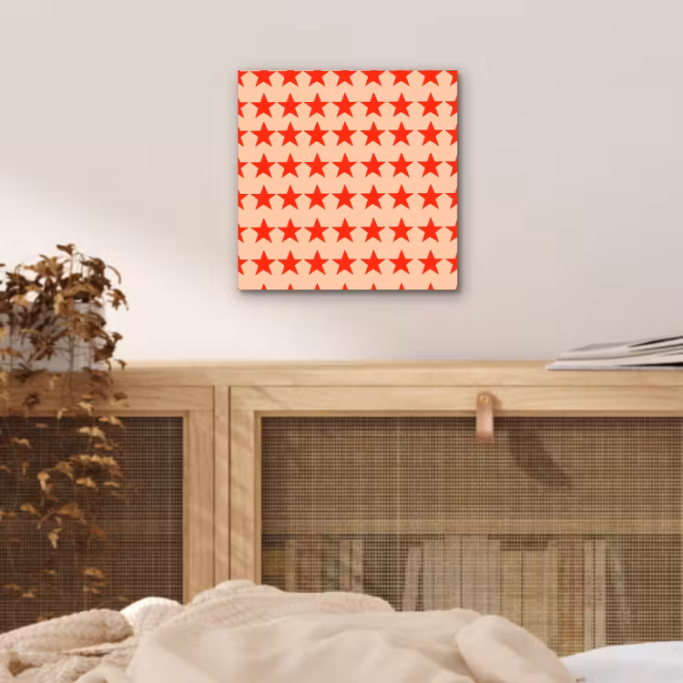 Patroon - Sterren - Rood aluminium wit klein 46 -sfeer3