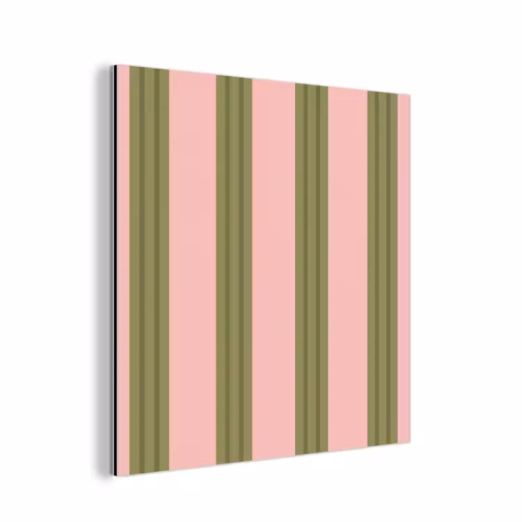Patroon - Strepen - Abstract - Roze - Groen aluminium wit klein -3d