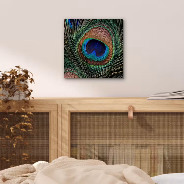 Pauwenveren - Klassiek - Groen aluminium wit klein -sfeer3