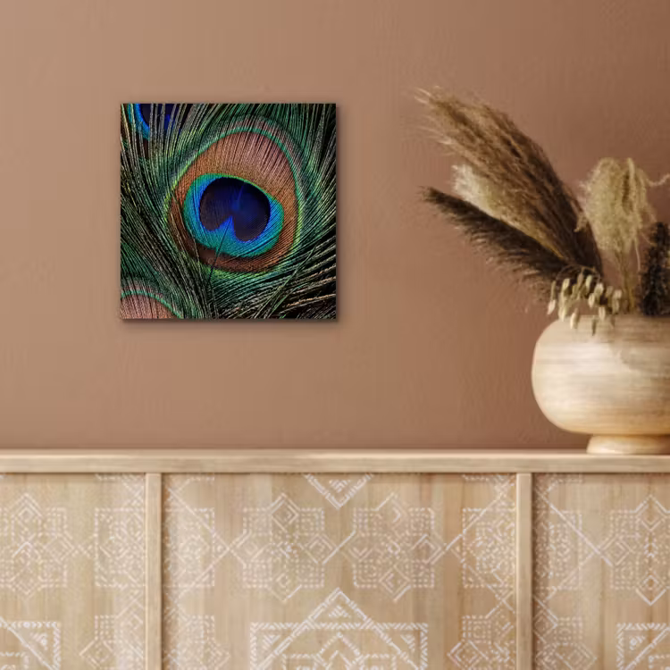 Pauwenveren - Klassiek - Groen aluminium wit klein -sfeer4
