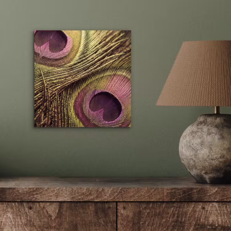 Pauw - Veren - Paars - Groen aluminium wit klein -sfeer2