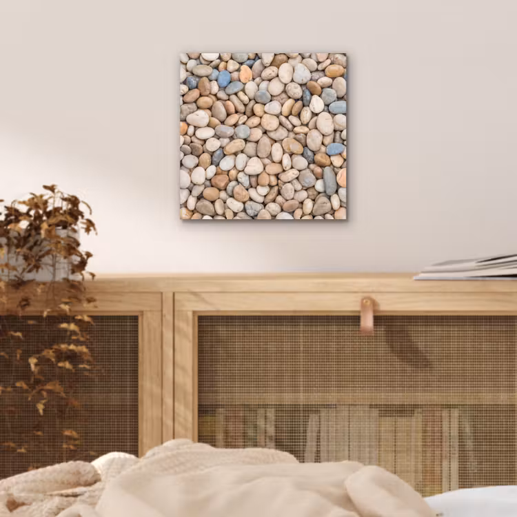 Kiezelstenen - Natuur - Textuur - Beige - Grijs aluminium wit klein -sfeer3